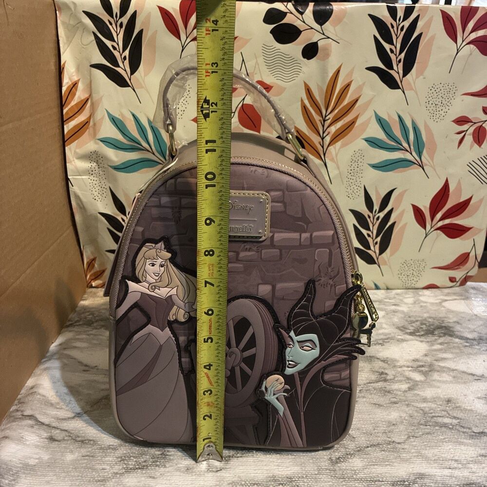 Loungefly Disney Sleeping Beauty & Maleficent Spinning Wheel Mini Backpack WT - Picture 11 of 12